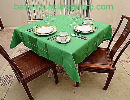 Square Tablecloth.MINT GREEN color. 54 inches square
